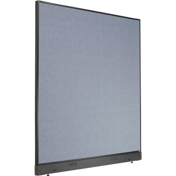 Interion Non-Electric Office Partition Panel with Raceway, Blue - 60.25 x 64 in.