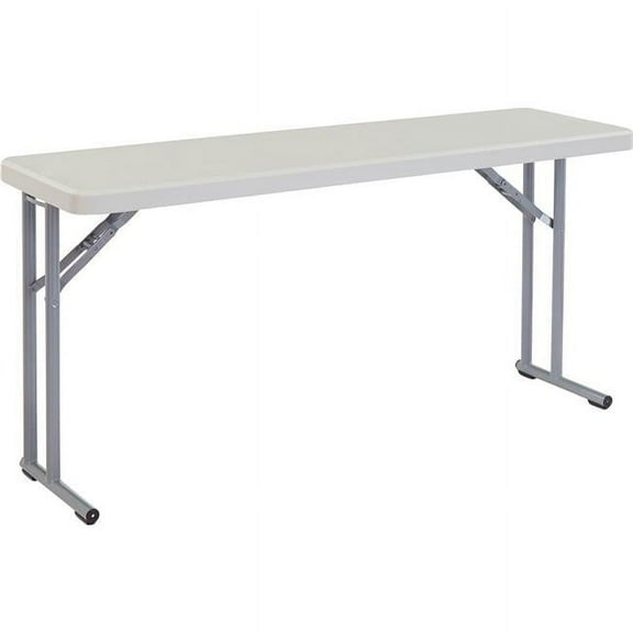 Interion Plastic Folding Seminar Table, White - 18 x 60 in.