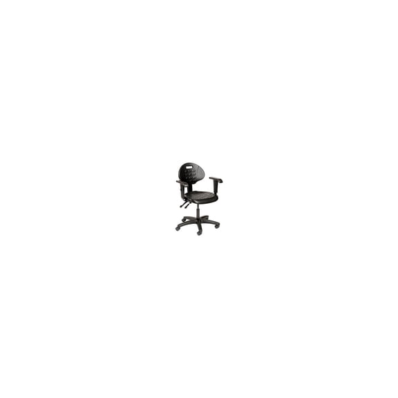 Interion Polyurethane Task Chair with Adjustable Arms, Black