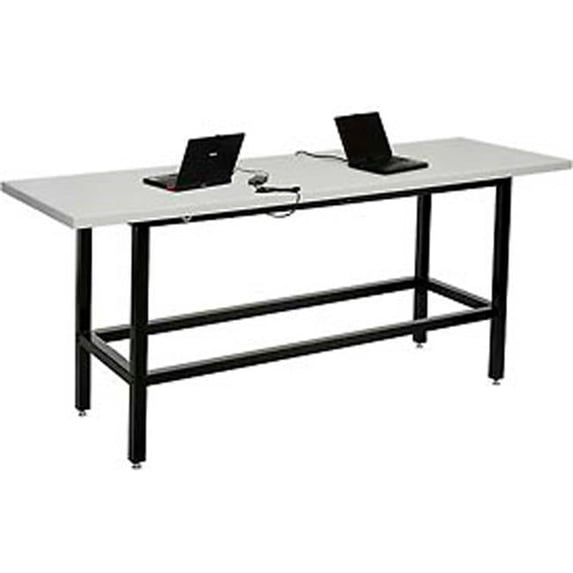 Interion Standing Height Table with Power, Gray - 96 x 30 in. - Walmart.com