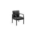 thumbnail image 1 of Interion Synthetic Leather Reception Chair with Arms - Black, 1 of 1