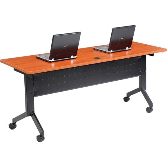 Interion Training Table with Flip-Top - Cherry - 72 x 24 in.