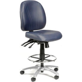 Interion Vinyl Stool - 8 Way Adjustable - Blue