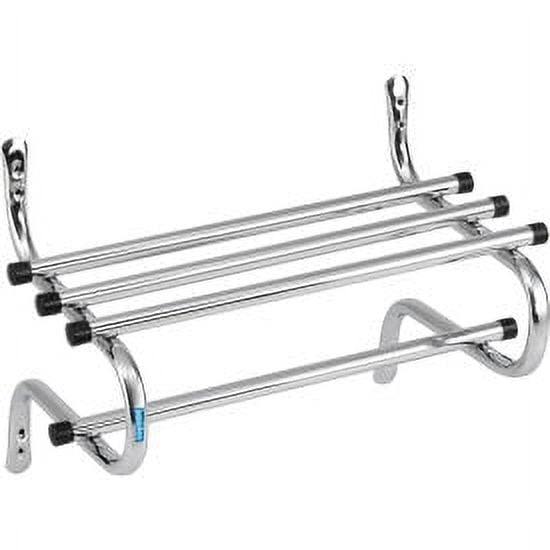 Interion Wall Mount Coat Towel Rack With Shelf 24 W Chrome Walmart