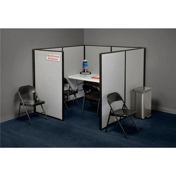 Interion Wellness Station with Folding Table & Chairs - 6 x 6 ft. x 60 in.