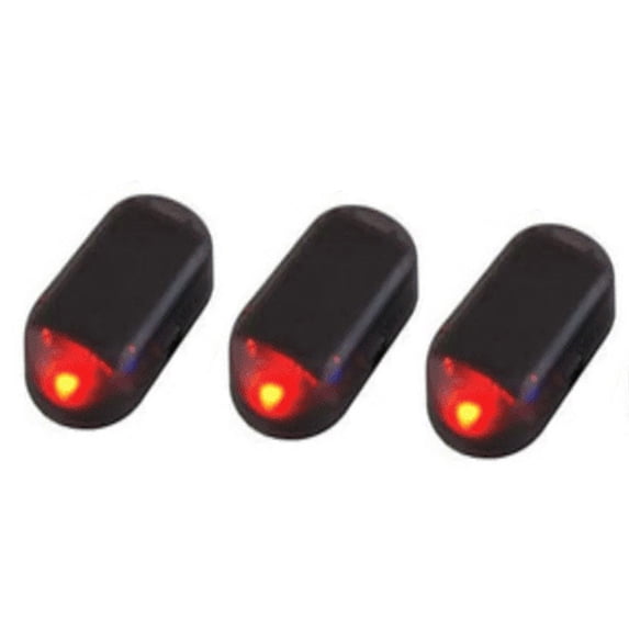 Interior Car Decoration and Dress Up Accessories 3Pcs Car Solar Power Simulated Dummy Alarm Car Solar Light Solar Light