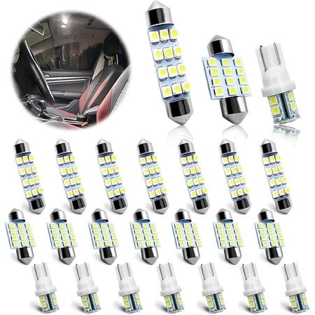 Interior Car Lights, Car Led Bulb, LED Interior Replacement Bulbs of 24 Sets for Interior Map Dome Lights and License Plate Courtesy Lights