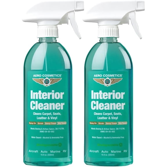 Interior Cleaner, Carpet Seat Fabric 16.9 Fl oz (2-Pack) Aircraft Quality for your Car Boat RV Meets ing and Airbus Specs