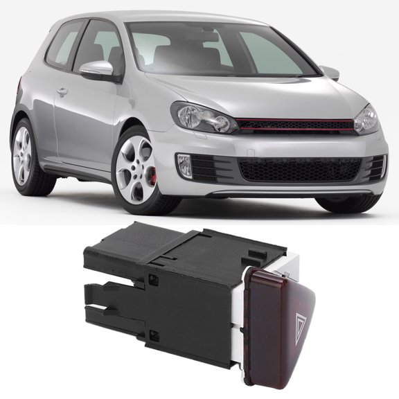 Interior Dark Red Emergency Flash Switch Button Replacement for Rabbit MK5 2006-2011 Part 1K0953509A