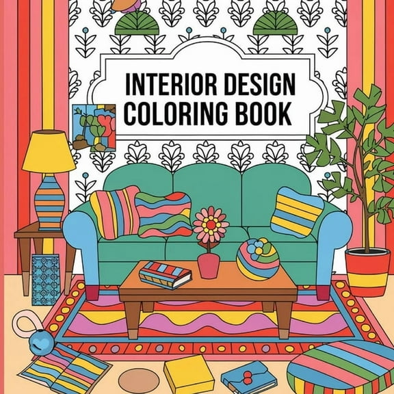 Interior Design Coloring Book, (Paperback)