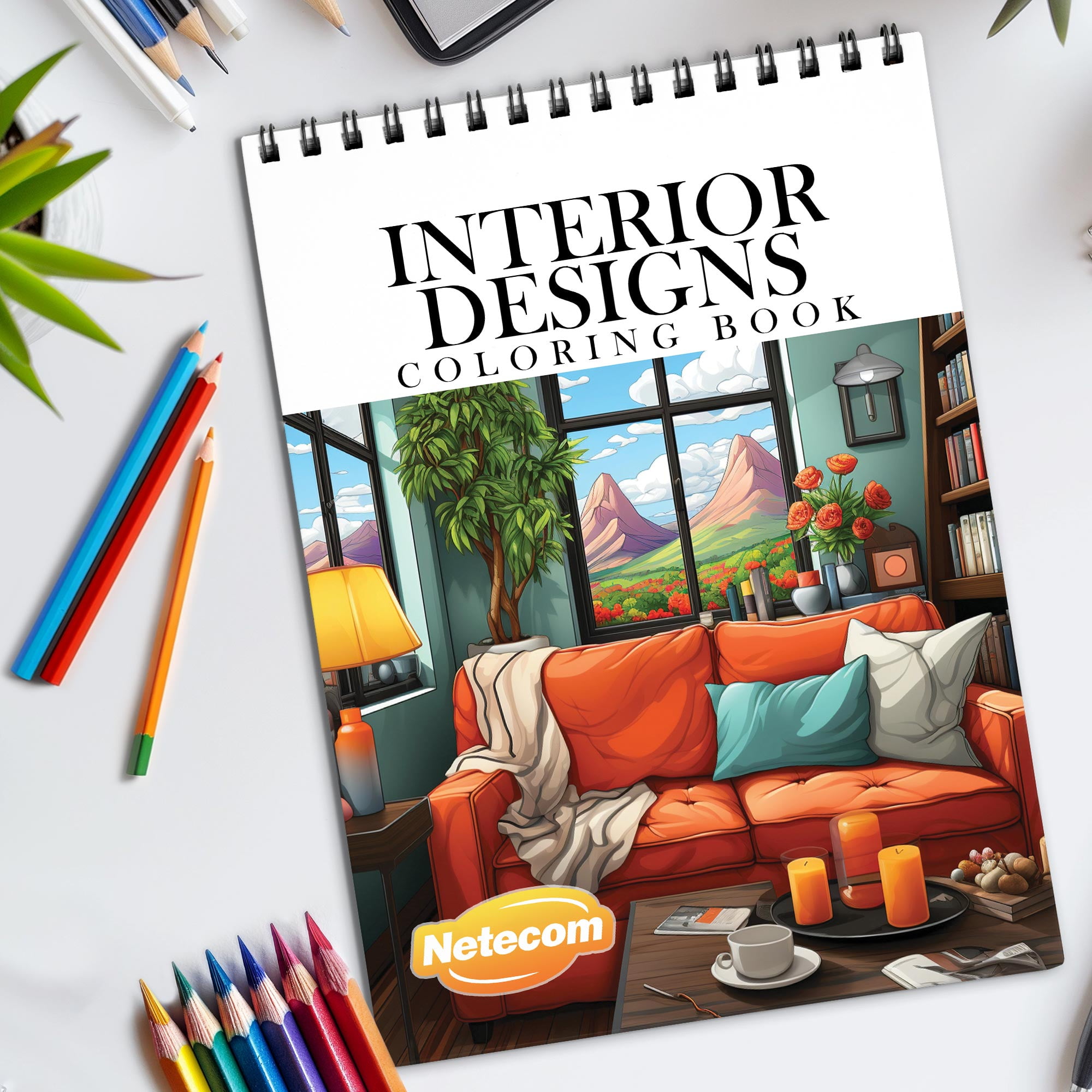TPLHOUSE Jumbo Christmas Coloring Book Spiral Bound for Adult, Premium Cover