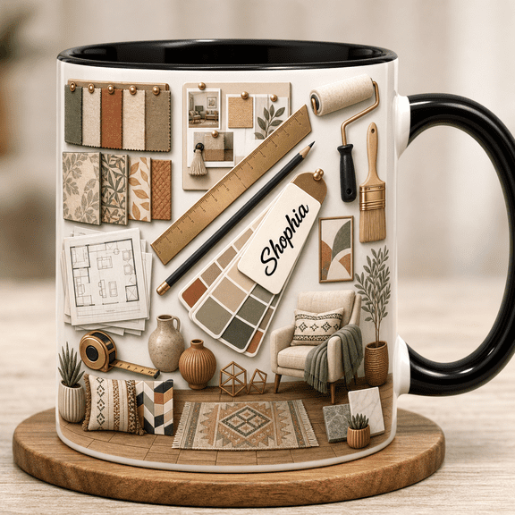 Interior Designer Mug 2D Printed 3D Effect Color Palette Personalized Designer Gift