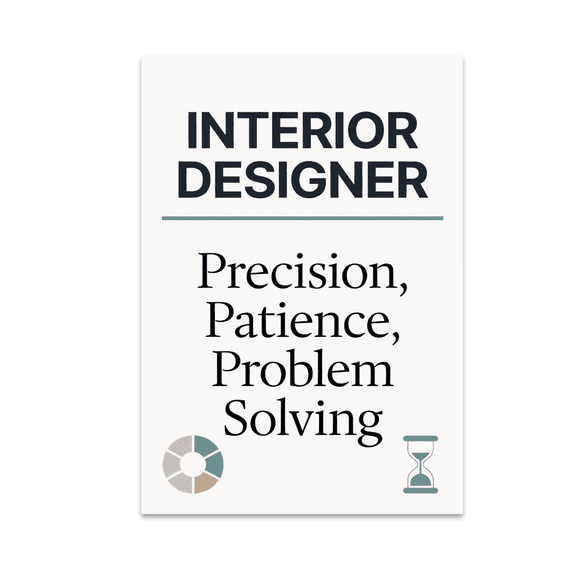 Interior Designer Precision Patience Problem Solving - Interior Designer - 13x19 Poster Print
