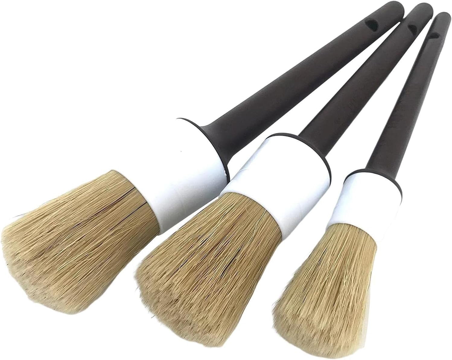 BMLEI 5pcs Car Detailing Brushes Set, Boars Hair Auto Car Detail Brush Kit  No Scratch, Ultra Soft Car Duster Brushes Perfect for Interior, Exterior