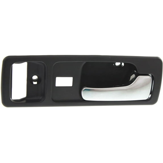 Interior Door Handle Compatible with 1990-1993 Honda Accord Front, Passenger Side Coupe, USA Built Vehicle, With Power Door Locks Chrome Lever with Black Bezel