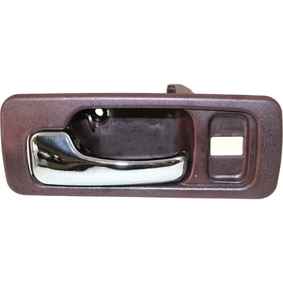 Interior Door Handle Compatible with 1990-1993 Honda Accord Front, Left Driver Red bezel with chrome lever