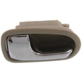 thumbnail image 1 of Interior Door Handle Compatible with 1995-2003 Mazda Protege 1993-1997 626 Front or Rear, Left Driver Beige bezel with chrome lever, 1 of 3