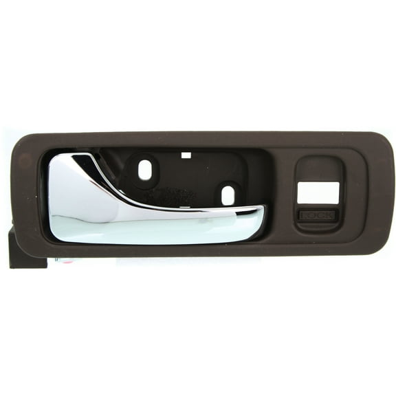Interior Door Handle Compatible with 1996-2004 Acura RL Front, Left Driver Taupe bezel with chrome lever