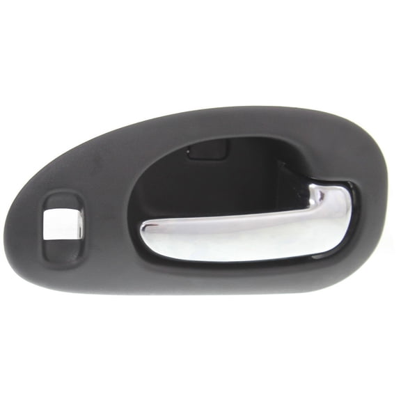 Interior Door Handle Compatible with 1999-2004 Chrysler 300M Front, Passenger Side Sedan Chrome Lever with Black Bezel