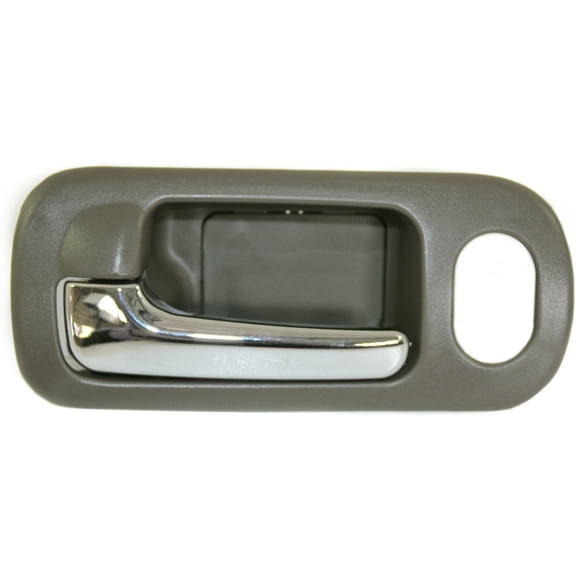 Interior Door Handle Compatible with 2001-2005 Honda Civic Front, Left Driver Brown bezel with chrome lever