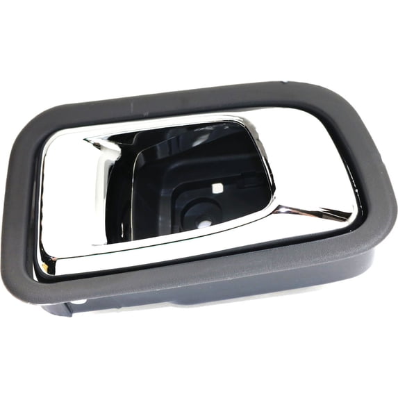 Interior Door Handle Compatible with 2003-2008 Honda Pilot Rear, Driver Side Gray bezel with chrome lever