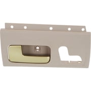 Interior Door Handle Compatible with 2003-2011 Lincoln Town Car Front, Driver Side Limousine Beige bezel with chrome/gold lever