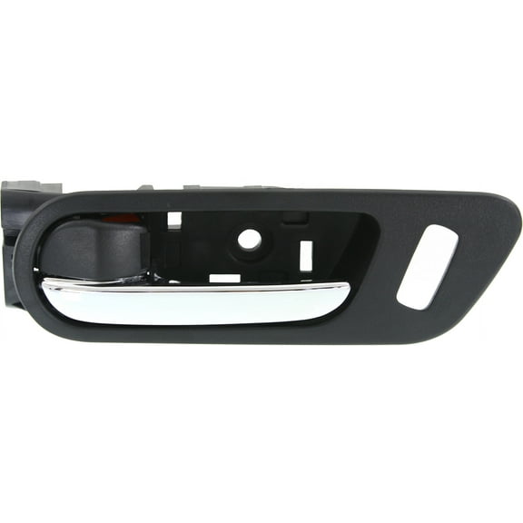 Interior Door Handle Compatible with 2009-2013 Mazda 6 Front, Driver Side Chrome Lever with Black Bezel