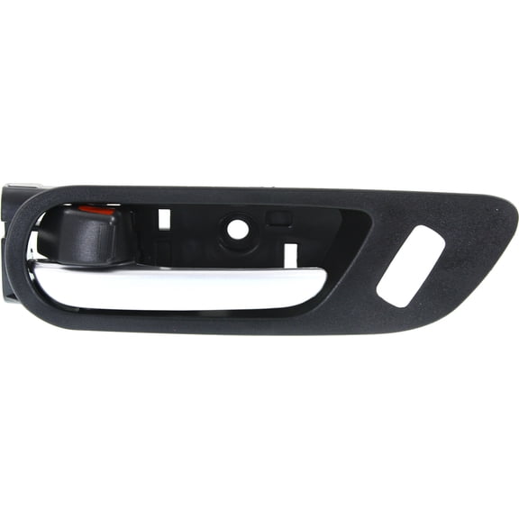 Interior Door Handle Compatible with 2010-2013 Mazda 3 Front, Driver Side For Models with Power Door Lock Black bezel with silver lever