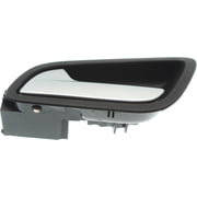 Interior Door Handle Compatible with 2013-2019 Ford Escape Rear, Driver Side Black bezel with silver lever