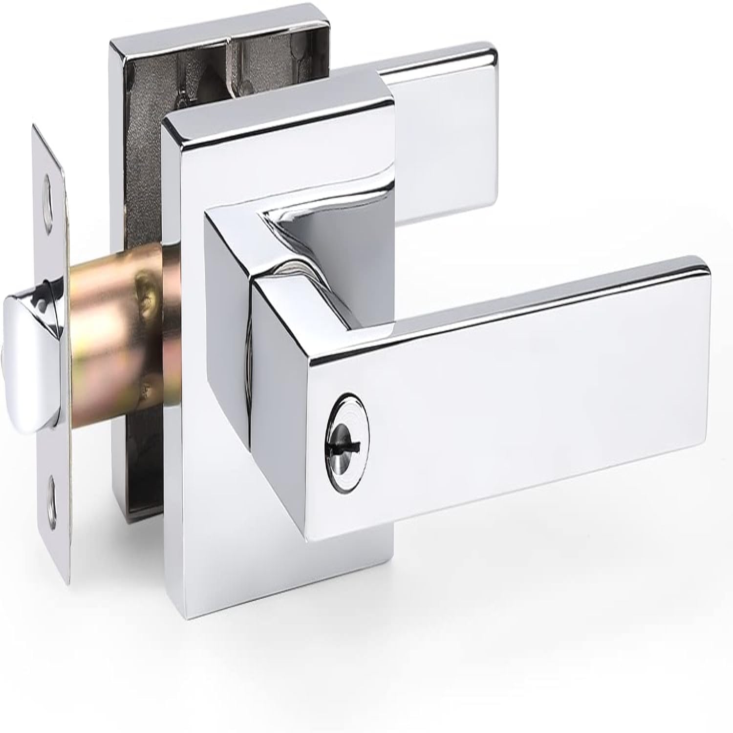 Interior Door Handles with Lock Chrome Bedroom Door Locks Heavy Duty Privacy Door Handle Locks
