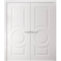 Interior Double Doors 36 x 80 inches | SELECT 1089 White | Wood Interior Solid Panel Frame | Closet Bedroom Doors