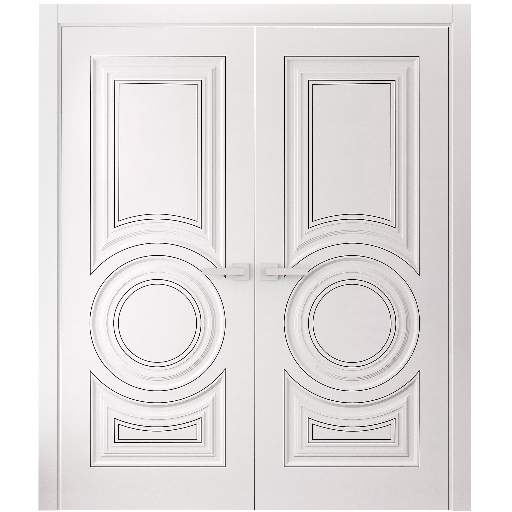 Interior Double Doors 36 x 84 inches | CLASSIC 5589 White Enamel | Wood