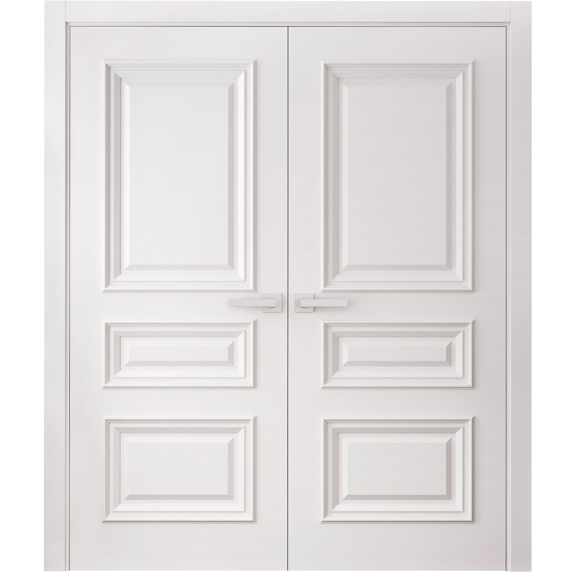 Interior Double Doors 60 x 80 inches | CLASSIC 3389 White Enamel | Wood ...