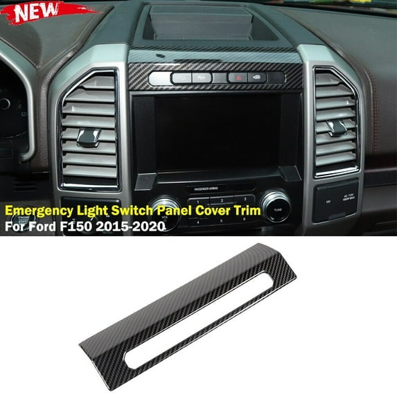 Interior Emergency Light Switch Panel Cover Trim for F150 2015-2020 Carbon Fiber