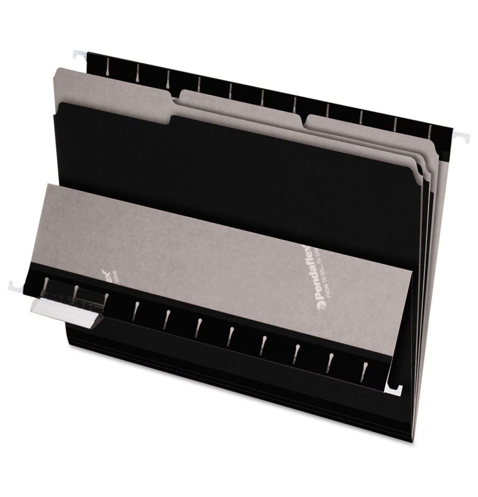 Interior File Folders 1/3 Cut, Letter Size - Black, 100 Count - Top Tab ...