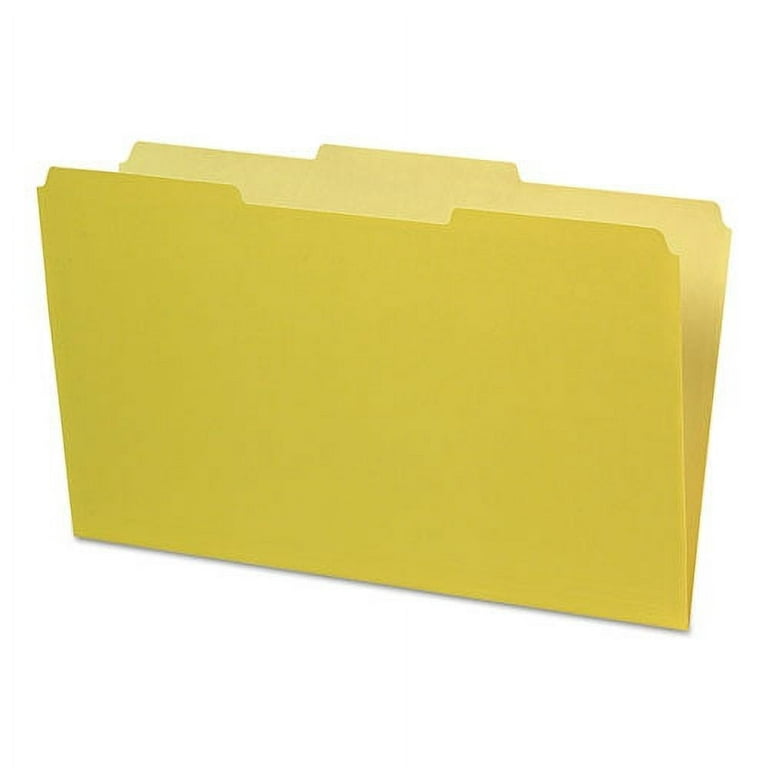 Interior File Folders, 1/3-Cut Tabs: Assorted, Legal Size, Yellow, 100/Box Interior File Folders, 1/3-Cut Tabs: Assorted, Legal Size, Yellow, 100/Box