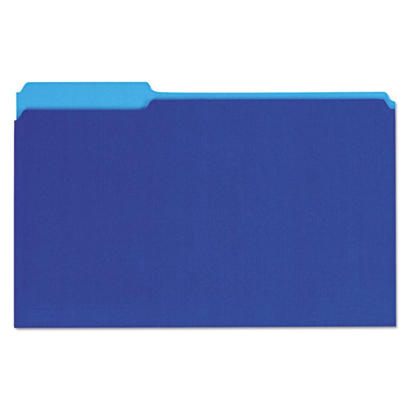 Universal Interior File Folders, 1/3-Cut Tabs, Legal Size, Blue, 100/Box -UNV15301