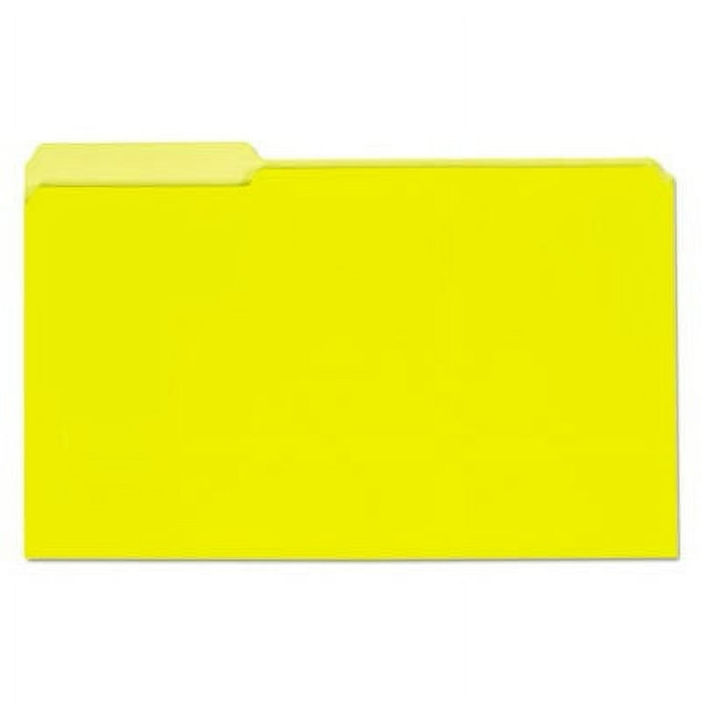 Interior File Folders, 1/3-Cut Tabs: Assorted, Legal Size, Yellow, 100/Box Interior File Folders, 1/3-Cut Tabs: Assorted, Legal Size, Yellow, 100/Box