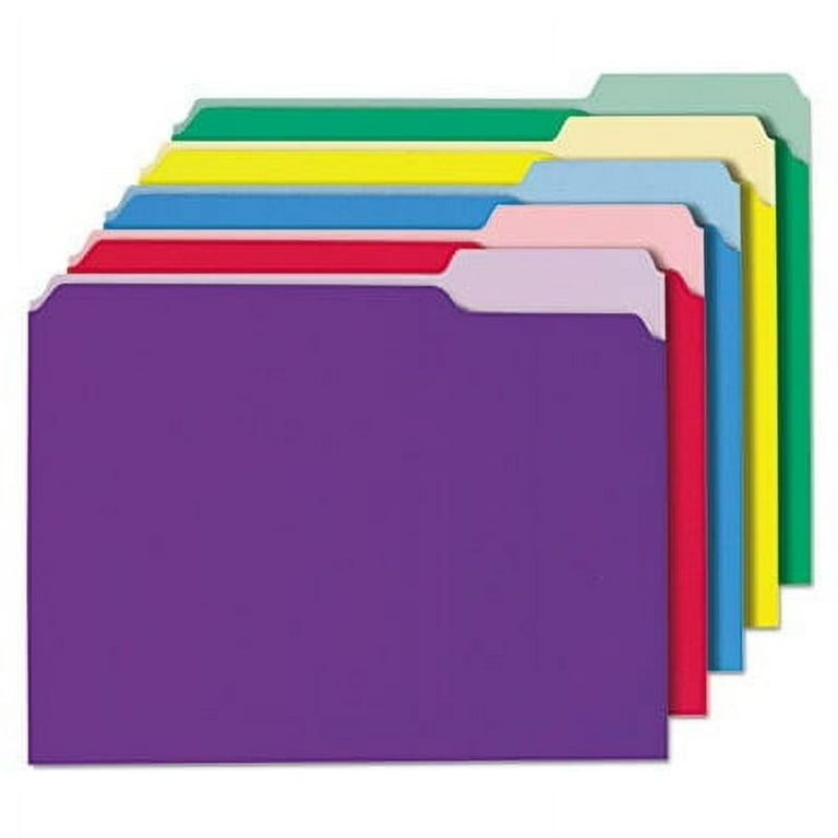 Interior File Folders, 1/3-Cut Tabs: Assorted, Letter Size, Violet, 100/Box Interior File Folders, 1/3-Cut Tabs: Assorted, Letter Size, Violet, 100/Box