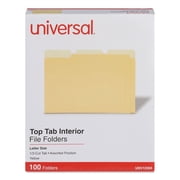 Universal UNV12304 1/3-Cut Assorted Tab Interior File Folders - Letter Size, Yellow (100/Box)