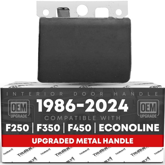 Interior Front/Rear Driver Door Handle, Upgraded Metal - Compatible with 1999-2015 Ford F-250 F-350 F-450, 88-24 E-150 E-250 E-350 Econoline, 86-97 Aerostar - Textured Black - OEM 6C3Z-2522600-AAA-MT