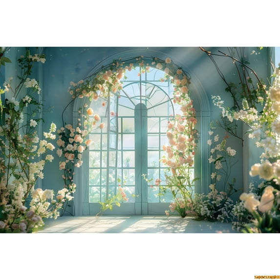 Interior Gard Window Flower Photography Backdrop Floral Girl Adult Art Portrait Birthday Party Wedding r Photo Background