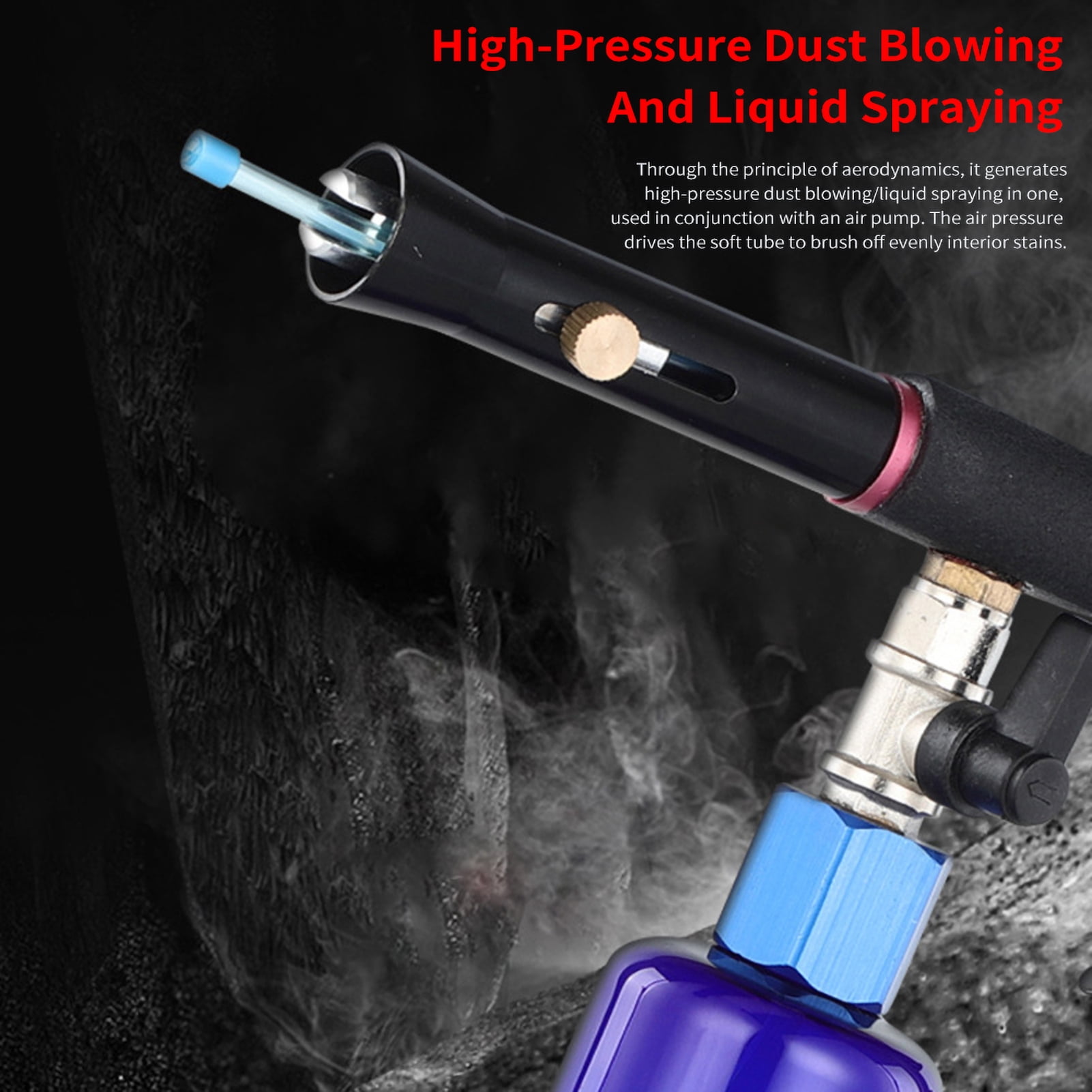 Interior High Pressure Car Cleaning Gun Automotive Detailing Interior Cleaner With Bottle For Roofs Carpets Seats Air Conditioning Vents