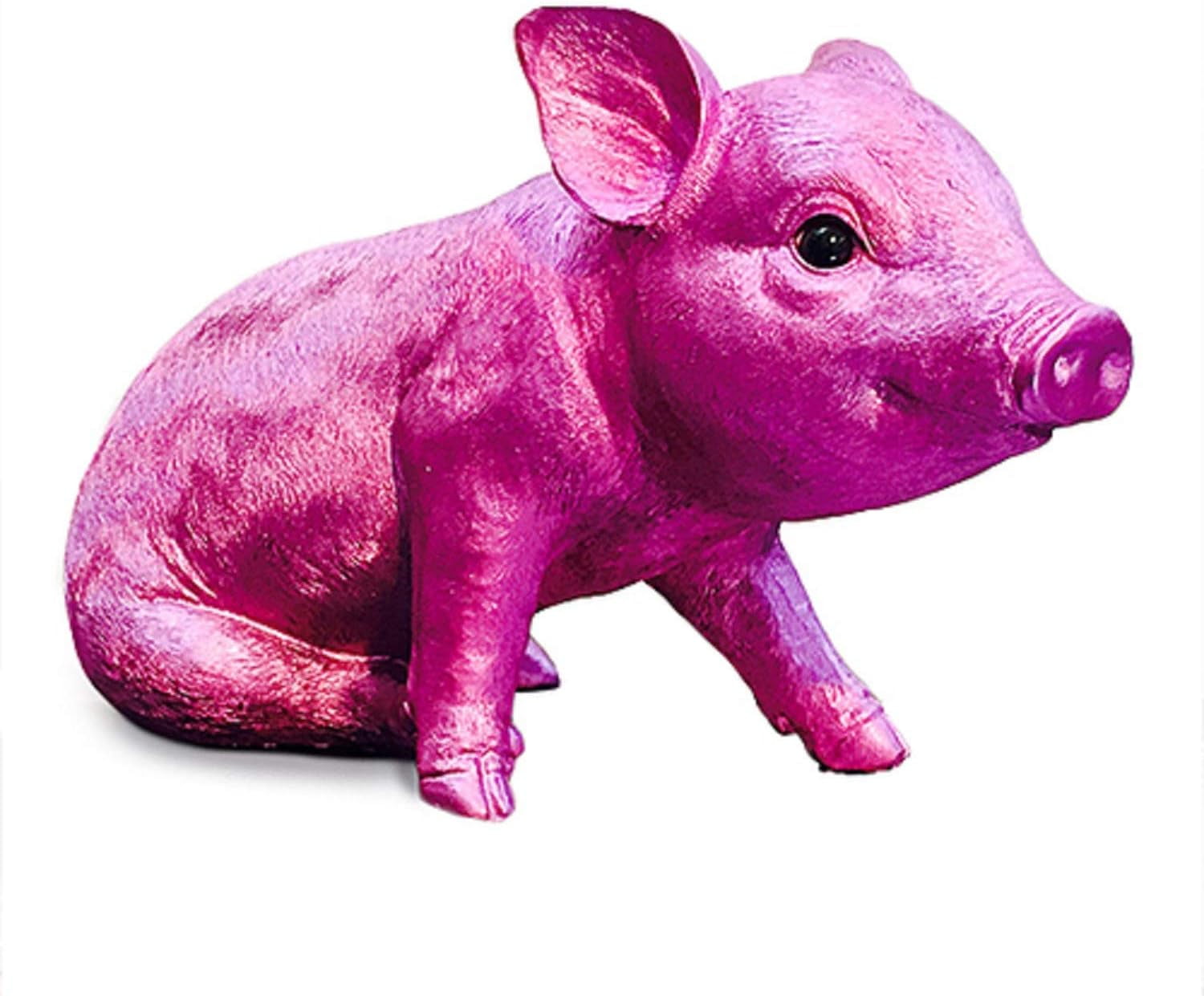 Glossy Pink Chrome Standing Piggy Bank - 9.5 inches