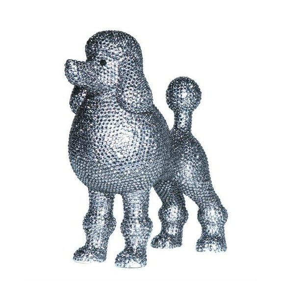 Interior Illusion Plus ii000349 11 in. Tall Rhinestone Poodle Decoration, Graphite