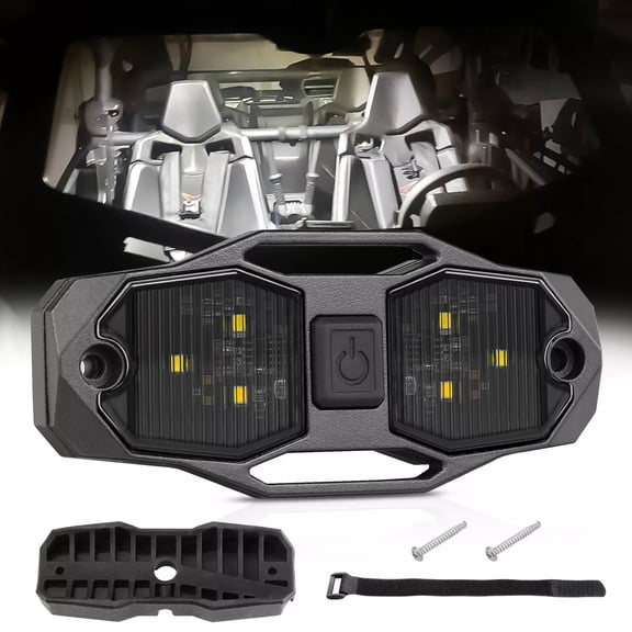 Interior LED Dome Light 6000K Soft White Roll Bar Mount For Car Truck Boat