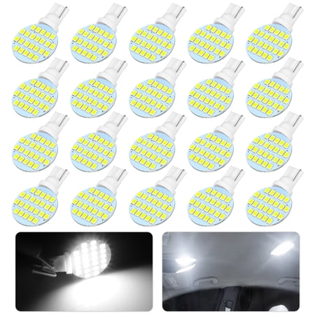 Interior LED Light Bulbs, Lingsida 12V 20pcs T10 RV Interior 24SMD LED Light Bulbs White/Warm White, Super Bright 921 912 T10 922 LED Light Bulb for RV Camper Trailer Motorhome Boat Dome Ceiling Light