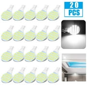 Interior LED Light Bulbs, TSV 20pcs T10 RV Interior 24SMD LED Light Bulbs White, Warm, Super Bright 921 912 922 12V Light Bulb for RV Camper Trailer Motorhome Boat Dome Ceiling Light