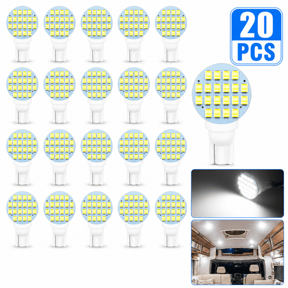 Interior LED Light Bulbs,TSV 20pcs T10 RV Interior 24SMD LED Light Bulbs White,Warm,Super Bright 921 912 922 12V Light Bulb for RV Camper Trailer Motorhome Boat Dome Ceiling Light
