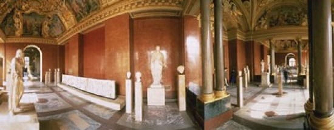 Interior Louvre Museum Greco Roman Room Paris France Canvas Art - Panoramic Images (15 x 6)